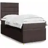 Image de Sommier À Lattes De Lit Avec Matelas Marron Foncé 90x200 Cm Vidaxl