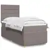 Image de Sommier    Lattes De Lit Avec Matelas Taupe 90x200 Cm Tissu Vidaxl