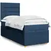 Image de Sommier À Lattes De Lit Avec Matelas Bleu 90x200 Cm Tissu Vidaxl