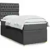 Image de Sommier À Lattes De Lit Avec Matelas Gris Foncé 90x200 Cm Tissu Vidaxl