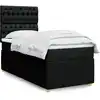 Image de Sommier À Lattes De Lit Avec Matelas Noir 90x200 Cm Tissu Vidaxl