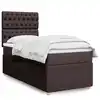 Image de Sommier À Lattes De Lit Avec Matelas Marron Foncé 90x200 Cm Vidaxl