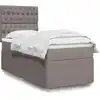 Image de Sommier À Lattes De Lit Avec Matelas Taupe 90x200 Cm Tissu Vidaxl