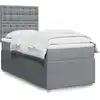 Image de Sommier À Lattes De Lit Avec Matelas Gris Clair 90x200 Cm Tissu Vidaxl
