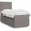 Image de Sommier À Lattes De Lit Avec Matelas Taupe 90x200 Cm Tissu Vidaxl