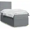 Image de Sommier À Lattes De Lit Avec Matelas Gris Clair 100x200cm Tissu Vidaxl