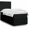 Image de Sommier À Lattes De Lit Avec Matelas Noir 100x200 Cm Tissu Vidaxl