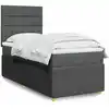 Image de Sommier À Lattes De Lit Avec Matelas Gris Foncé 100x200cm Tissu Vidaxl