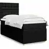 Image de Sommier À Lattes De Lit Avec Matelas Noir 100x200 Cm Tissu Vidaxl