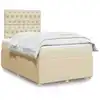 Image de Sommier À Lattes De Lit Avec Matelas Crème 120x190 Cm Tissu Vidaxl