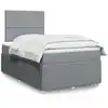 Image de Sommier À Lattes De Lit Avec Matelas Gris Clair 120x200cm Tissu Vidaxl