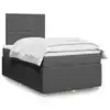 Image de Sommier À Lattes De Lit Avec Matelas Gris Foncé 120x200cm Tissu Vidaxl