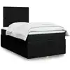Image de Sommier À Lattes De Lit Avec Matelas Noir 120x200 Cm Tissu Vidaxl