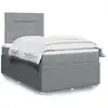 Image de Sommier À Lattes De Lit Avec Matelas Gris Clair 120x200cm Tissu Vidaxl