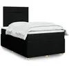 Image de Sommier À Lattes De Lit Avec Matelas Noir 120x200 Cm Tissu Vidaxl