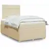 Image de Sommier À Lattes De Lit Avec Matelas Crème 120x200 Cm Tissu Vidaxl