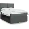 Image de Sommier À Lattes De Lit Avec Matelas Gris Foncé 140x190cm Tissu Vidaxl