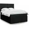 Image de Sommier À Lattes De Lit Avec Matelas Noir 140x190 Cm Tissu Vidaxl