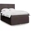 Image de Sommier À Lattes De Lit Avec Matelas Marron Foncé 140x190 Cm Vidaxl