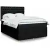 Image de Sommier À Lattes De Lit Avec Matelas Noir 140x190 Cm Tissu Vidaxl