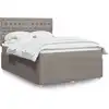 Image de Sommier À Lattes De Lit Avec Matelas Taupe 140x190 Cm Tissu Vidaxl
