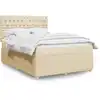 Image de Sommier    Lattes De Lit Avec Matelas Cr ¨me 140x190 Cm Tissu Vidaxl
