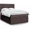 Image de Sommier À Lattes De Lit Avec Matelas Marron Foncé 140x190 Cm Vidaxl