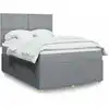 Image de Sommier À Lattes De Lit Avec Matelas Gris Clair 140x200cm Tissu Vidaxl