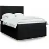 Image de Sommier À Lattes De Lit Avec Matelas Noir 140x200 Cm Tissu Vidaxl
