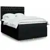 Image de Sommier À Lattes De Lit Avec Matelas Noir 140x200 Cm Tissu Vidaxl