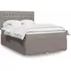 Image de Sommier    Lattes De Lit Avec Matelas Taupe 140x200 Cm Tissu Vidaxl