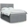 Image de Sommier À Lattes De Lit Avec Matelas Gris Clair 140x200cm Tissu Vidaxl