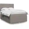 Image de Sommier À Lattes De Lit Avec Matelas Taupe 140x200 Cm Tissu Vidaxl