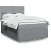 Image de Sommier À Lattes De Lit Avec Matelas Gris Clair 160x200cm Tissu Vidaxl