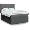 Image de Sommier À Lattes De Lit Avec Matelas Gris Foncé 160x200cm Tissu Vidaxl
