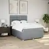 Image de Sommier À Lattes De Lit Avec Matelas Gris Clair 160x200cm Tissu Vidaxl