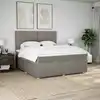 Image de Sommier À Lattes De Lit Avec Matelas Taupe 180x200 Cm Tissu Vidaxl