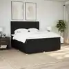 Image de Sommier À Lattes De Lit Avec Matelas Noir 180x200 Cm Tissu Vidaxl