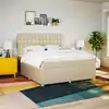 Image de Sommier À Lattes De Lit Avec Matelas Crème 180x200 Cm Tissu Vidaxl