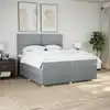 Image de Sommier    Lattes De Lit Avec Matelas Gris Clair 200x200cm Tissu Vidaxl