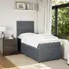 Image de Sommier À Lattes De Lit Et Matelas Gris Foncé 80x200 Cm Velours Vidaxl