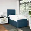 Image de Sommier À Lattes De Lit Avec Matelas Bleu 80x200 Cm Velours Vidaxl