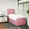 Image de Sommier À Lattes De Lit Et Matelas Rose 80x200 Cm Velours Vidaxl