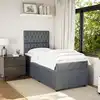 Image de Sommier À Lattes De Lit Et Matelas Gris Foncé 90x190 Cm Velours Vidaxl
