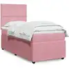 Image de Sommier À Lattes De Lit Avec Matelas Rose 90x200 Cm Velours Vidaxl