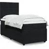 Image de Sommier À Lattes De Lit Avec Matelas Noir 90x200 Cm Velours Vidaxl