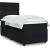 Image de Sommier À Lattes De Lit Avec Matelas Noir 90x200 Cm Velours Vidaxl