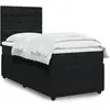 Image de Sommier À Lattes De Lit Avec Matelas Noir 90x200 Cm Velours Vidaxl