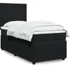 Image de Sommier À Lattes De Lit Avec Matelas Noir 100x200 Cm Velours Vidaxl