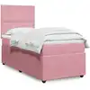 Image de Sommier À Lattes De Lit Avec Matelas Rose 100x200 Cm Velours Vidaxl